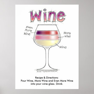 WEIN, MEHR WEIN, NOCH MEHR WEIN 18"x24" Poster