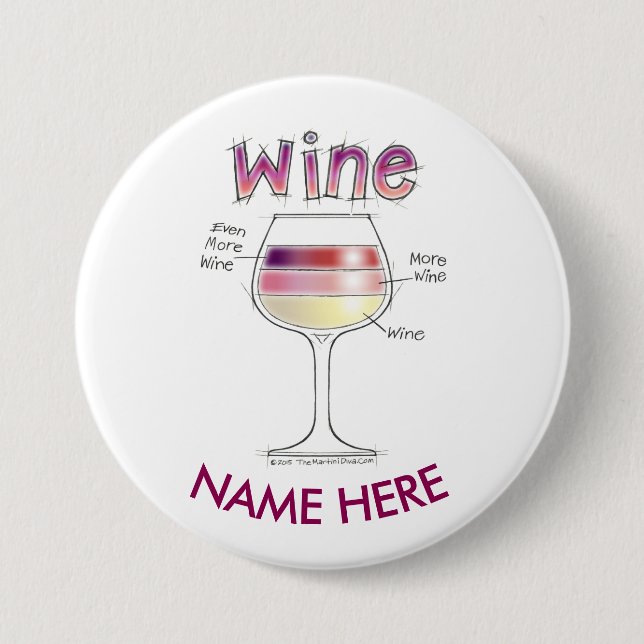 WEIN, MEHR WEIN, SOGAR NOCH MEHR BUTTON (Vorderseite)