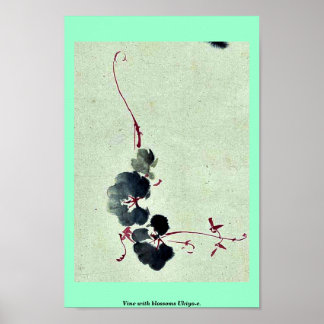 Wein mit Blüten Ukiyo-e. Poster