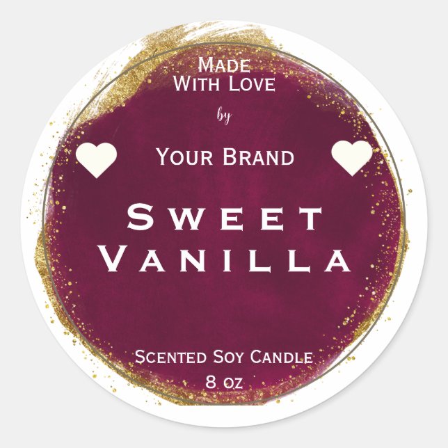 Wein mit Etikett für die Verpackung von Lieben Runder Aufkleber (Vorderseite)