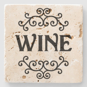 Wein mit Scroll - Untersetzer