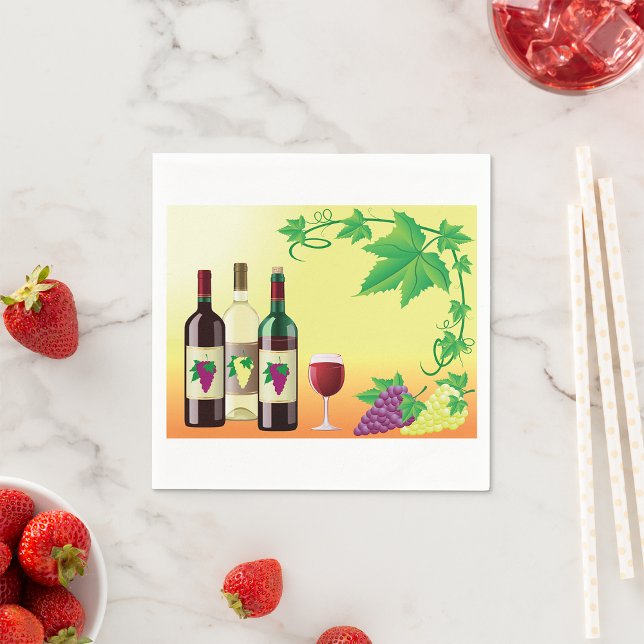 Wein mit Traubenpapier Napkins Serviette (Von Creator hochgeladen)