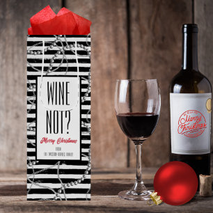Wein Nicht Vintag Streifen Silberperlen und Ketten Geschenktüte Für Weinflaschen