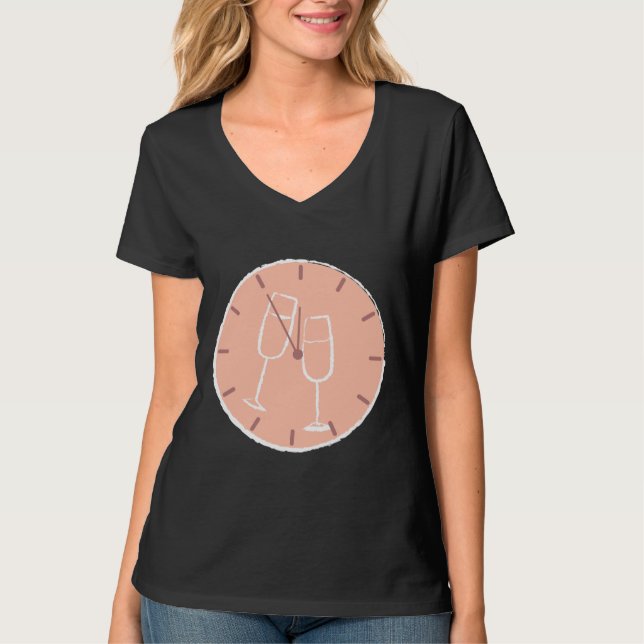 Wein oder Uhrenweißglas ohne Text T-Shirt (Vorderseite)