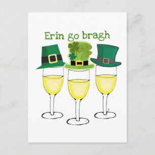 WEIN-PARTY ERIN GEHEN BRAGH ST. PATRICKS DAY EINLADUNGSPOSTKARTE