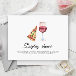 Wein & Pizza Brautparty Dusche anzeigen Begleitkarte