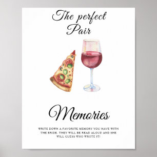 Wein Pizza Brautparty Erinnerungen mit der Braut Poster