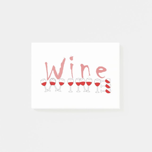 Wein Post-it Klebezettel (Vorderseite)