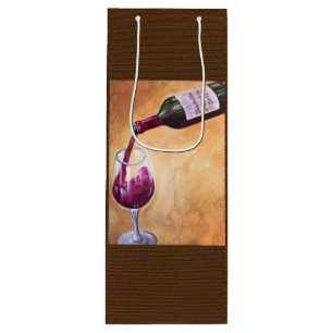 Wein pour Gift Bag - Elegante Flasche & Glas Kunst Geschenktüte Für Weinflaschen