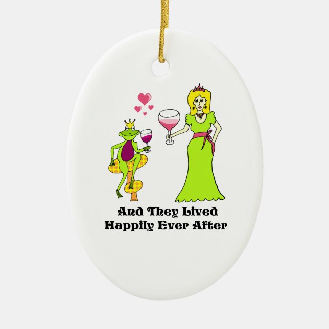 Wein-Prinz u. Prinzessin… glücklich seitdem Keramikornament (Vorne)