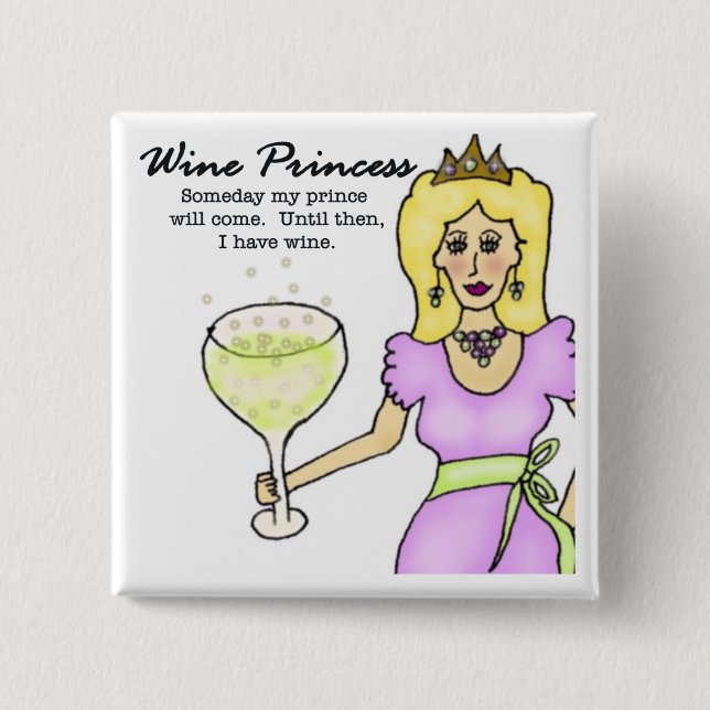Wein-Prinzessin Button (Vorderseite)