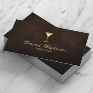 Wein-Probierensommelier-Barkeeper-elegantes Leder Visitenkarte