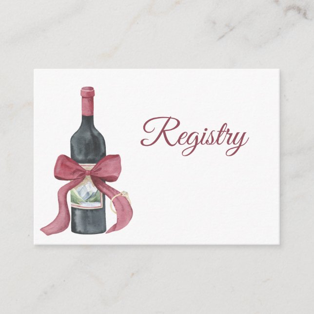 Wein-QR-Code-Brautjunggesellinnenabschied-Registry Begleitkarte (Vorderseite)
