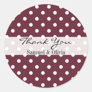 Wein Red Round Custom Polka Dotted Vielen Dank Runder Aufkleber