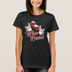 Wein Rocks Drinken Spaß T-Shirt