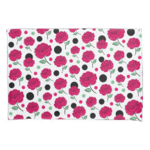 Wein Rose Grün Polka-Punkt Grafik Muster Modern  