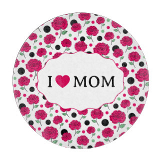 Wein-Rosé-Grün-Punkte-Grafikmuster Modern   Schneidebrett