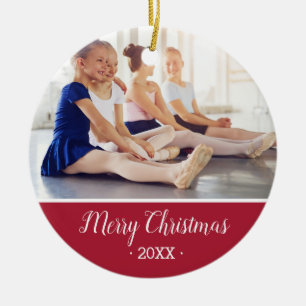 Wein-Rot des frohe Weihnacht-Tanz-Lehrer- Keramik Ornament