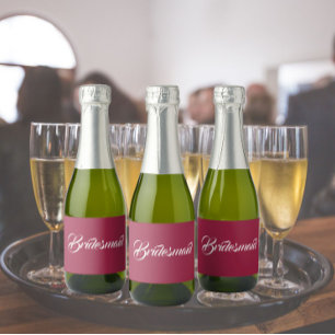 Wein Rot Stilisierte SkriptWedding Bridesmaid