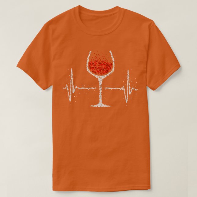Wein Roter Wein Wein Drink Herzschlag T-Shirt (Design vorne)