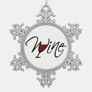 WEIN SCHNEEFLOCKEN Zinn-Ornament