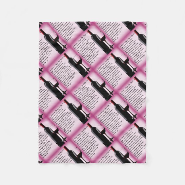 Wein-   Schwägerin-Gedicht Fleecedecke (Vorderseite)