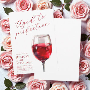 Wein Skript "Aged to Perfection" 40. Geburtstagsfe Einladung