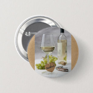 Wein Sommelier Wein Lover Flasche Traubendesign Button