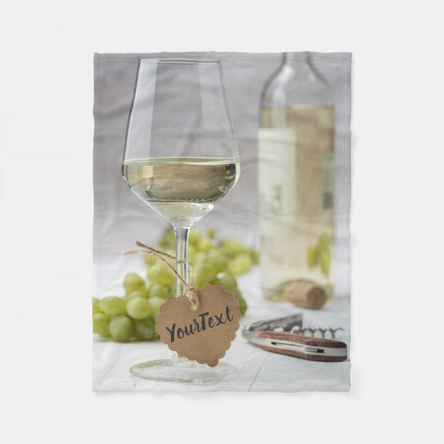 Wein Sommelier Wein Lover Flasche Traubendesign Fleecedecke (Vorderseite)