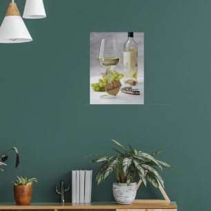 Wein Sommelier Wein Lover Flasche Traubendesign Poster