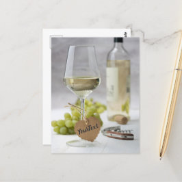 Wein Sommelier Wein Lover Flasche Traubendesign Postkarte
