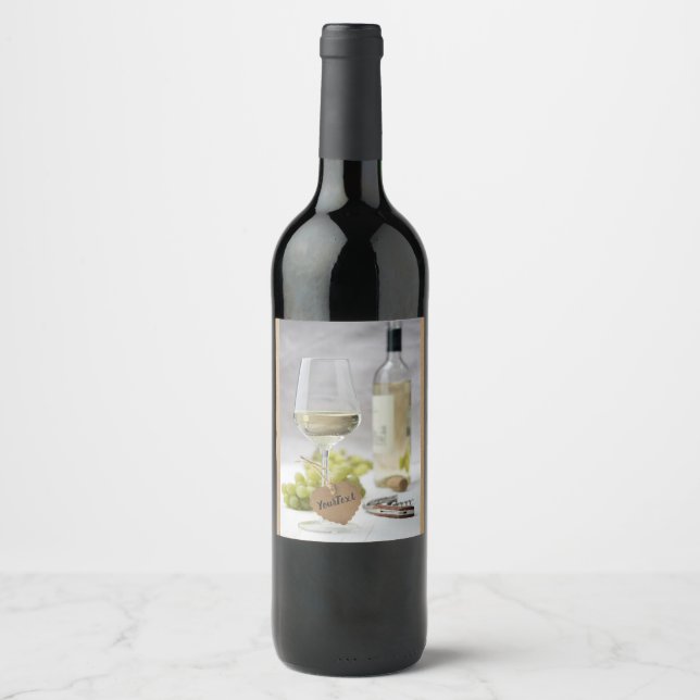 Wein Sommelier Wein Lover Flasche Traubendesign Weinetikett (Vorderseite)