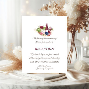 Wein Tasring Burgund Blumen Hochzeitsempfang Einladung