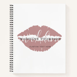 Wein Tinte Lippen Kalligrafie Script QR Code Notizbuch