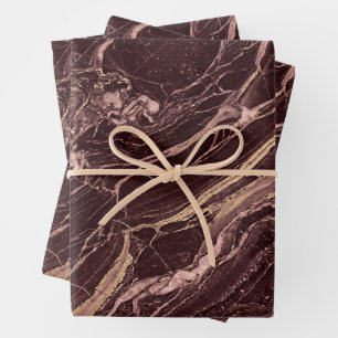 Wein Tönung Marmor Moderne Verfeinerte Ästhetik Geschenkpapier Set