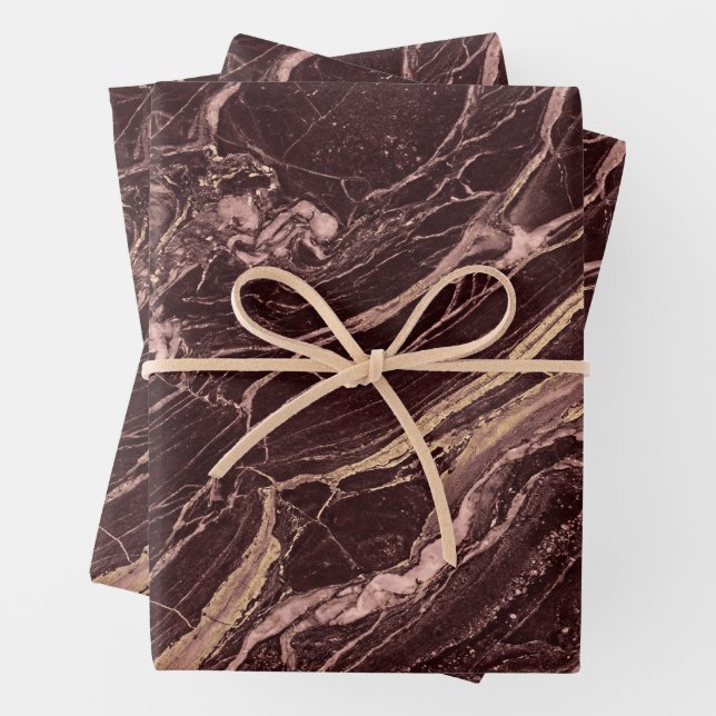 Wein Tönung Marmor Moderne Verfeinerte Ästhetik Geschenkpapier Set (Beispiel)