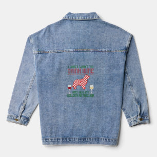 Wein trinken Golden Retriever zu Weihnachten umarm Jeansjacke