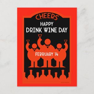 Wein trinken postkarte