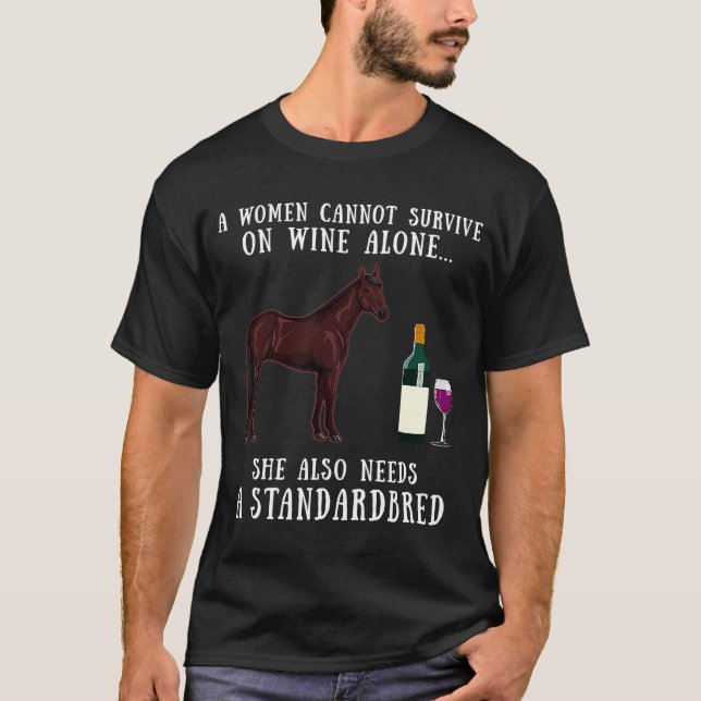 Wein trinken und Pferdereiten T-Shirt (Vorderseite)