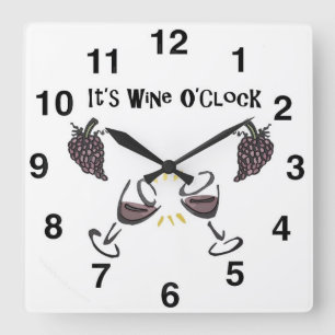 Wein-Trinker-Wanduhr - einzigartige Quadratische Wanduhr