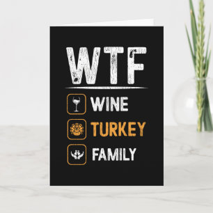 Wein Truthahn Erntedankfest Familie Mama passend W Karte