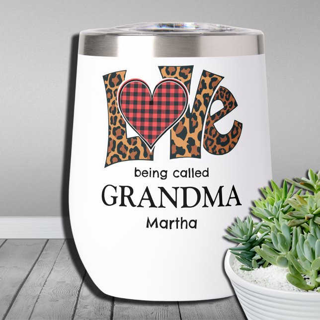 Wein Tumbler Custom Monogram Leopard Name Persönli (Von Creator hochgeladen)
