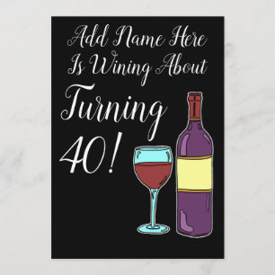 Wein Über 40. Geburtstag Funny laden Einladung