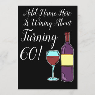 Wein Über 60. Geburtstag Funny laden Einladung