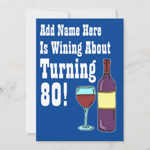 Wein Über 80. Geburtstag Funny laden Einladung