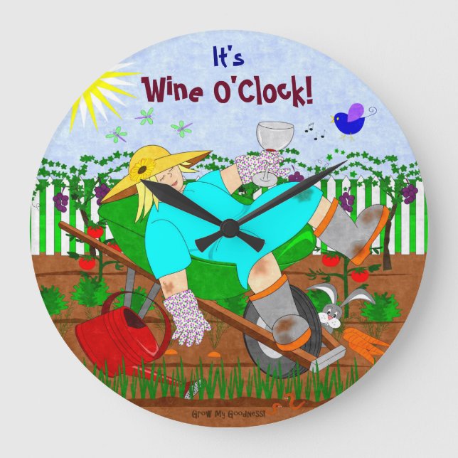 Wein-Uhr im Garten Große Wanduhr (Vorderseite)