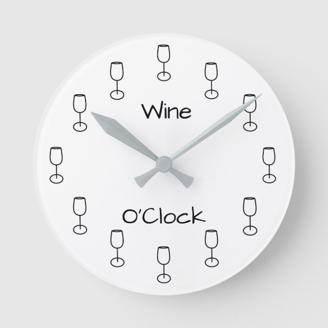 Wein-Uhr Runde Wanduhr (Vorderseite)