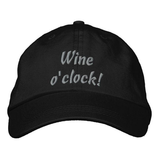 Wein um die Uhr! Funny Embroided Hat Bestickte Baseballkappe (Vorderseite)