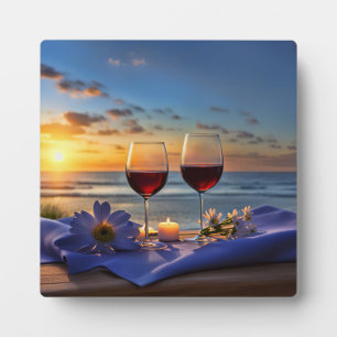 Wein und Beach Art Fotoplatte