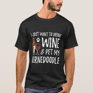 Wein und Bernedoodle T - Shirt für Bernedoodle Hun